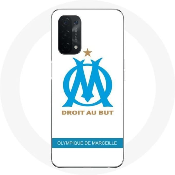 Coque - Olympique de Marseille - Oppo A54 5G - Logo - Blanc - Protection Rigide blanc