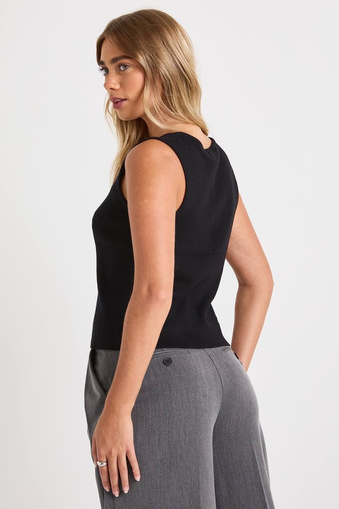 boohoo Dames Premium Chunky Rib V-hals Gebreide Vest | Zwart | Maat: Medium
