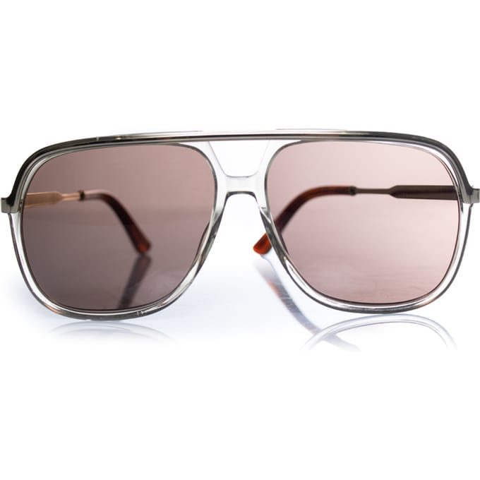 Gucci, transparante en gouden aviator