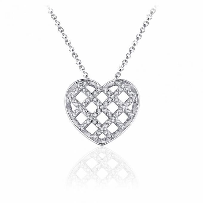 Juwelier Emo - Zilveren Ketting met hanger - Hart Ketting Zilver - 01121 - LENGTE 45 CM