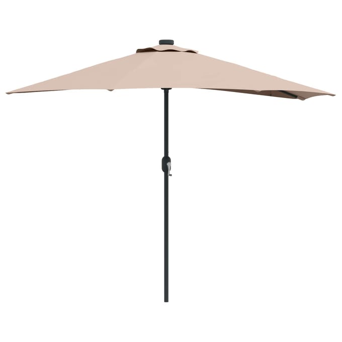 vidaXL - Tuinparasol - 294 - x - 150 - x - 224 - cm - Polyester - en - Staal - Taupe