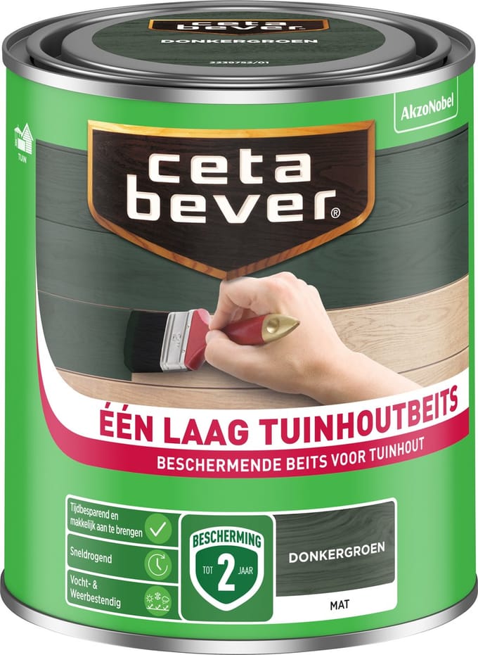 Cetabever - Een Laag Tuinhoutbeits - Donkergroen - 750 Ml