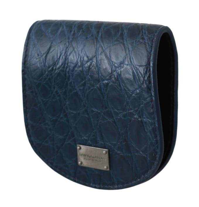 Dolce & Gabbana Blue Holder Pocket Wallet Blue Exotic Skin Condoom Men's Case