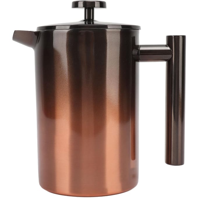 French Press Koffie Thee Maker met Filter Dubbellaags 304 Roestvrij Staal Verloop voor Type 2 black