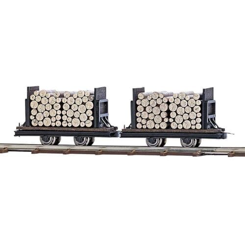 Busch Feldbahn 12211 H0f twee wagens met rondhout