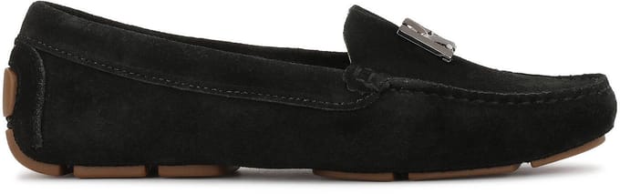 Classic black suede moccasins