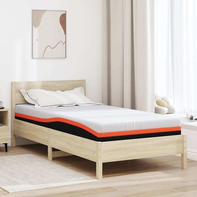 vidaXL - Matras - Wit - en - Zwart - 100 - x - 200 - cm - Jacquard - stof