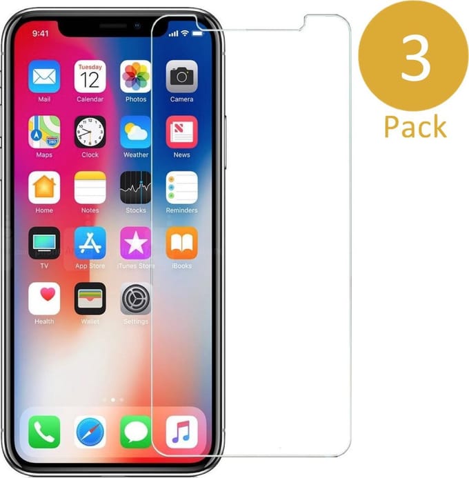 3x Screenprotector Tempered Glass geschikt voor Apple iPhone Xs / X - Screen protector Transparant van iCall