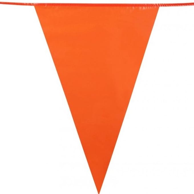 Goedkope oranje vlaggenlijn 25 meter.