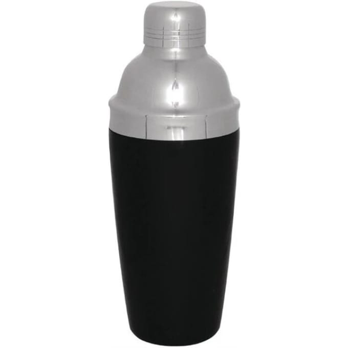 Casa di Elturo Cocktailshaker blackjack – rvs – zwart – Ø 9,5 x h 22 cm