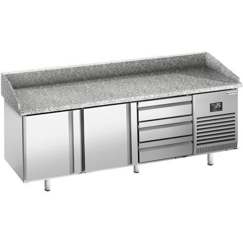 GGM Gastro Pizzakühltisch Premium PLUS - 1980x700mm - mit 2 Türen & 3 Schubladen