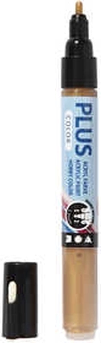 Plus Color Marker, L: 14,5 cm, lijndikte 1-2 mm, goud, 5,5 ml, 1 stuk