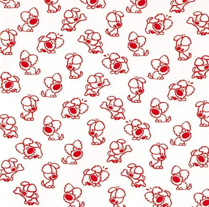 Woezel & Pip Wenskaart: blanco patroon rood (WP804)