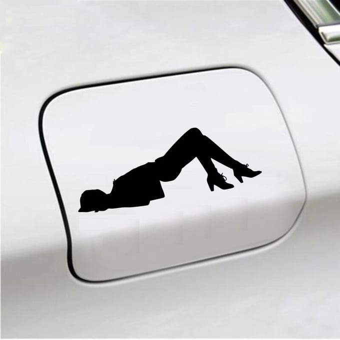 Bumpersticker - Dame  - 6,4 X 18 - Zwart