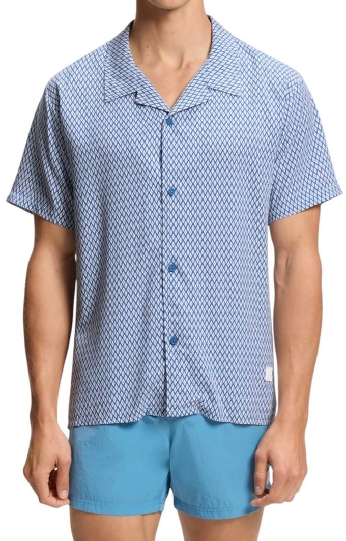 Hugo Boss BOSS Black overhemd blauw patroon