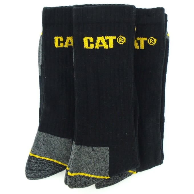 Chaussettes de travail Caterpillar - Pack de 3 paires / Chaussettes Homme 6-11 noir