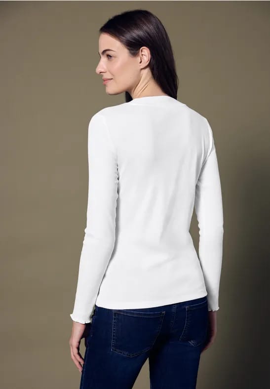 Geribd shirt met ronde hals