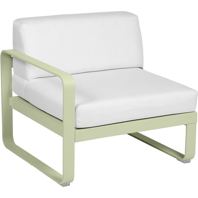 Fermob BELLEVIE Fauteuil Module links - 65 lindegroen mat - 81 witgrijs