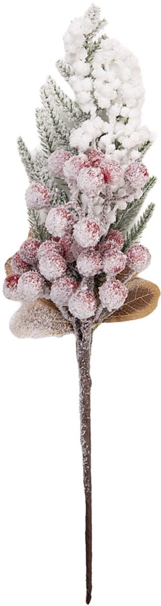 Clayre & Eef Kerstdecoratie 9x9x38 cm Wit Kunststof