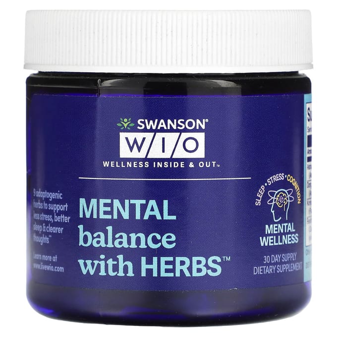 Swanson WIO, Mentale Balans, Kruiden, 30 Capsules