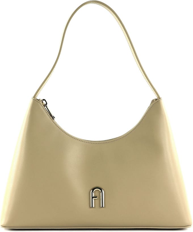 FURLA Leren Schoudertas Diamante Shoulder Bag Grano Beige