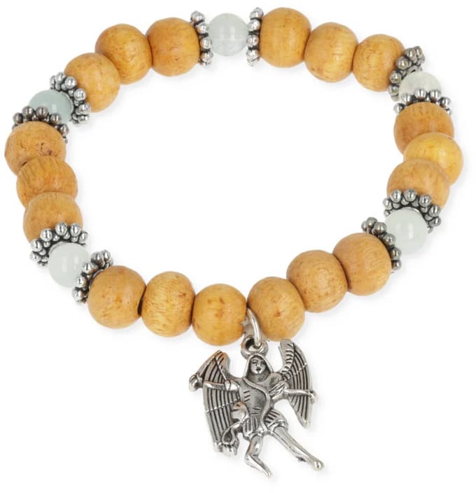 Engelen armband aartsengel Michaël elastisch - Diameter kraal – ± 0.6 cm