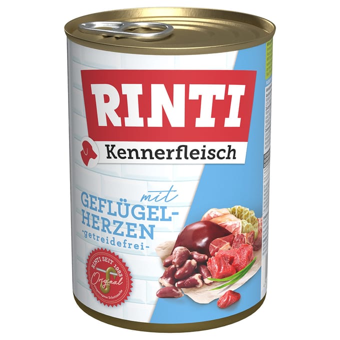 Voordeelverpakking RINTI Kennerfleisch 24 x 400 g - Gevogeltehart