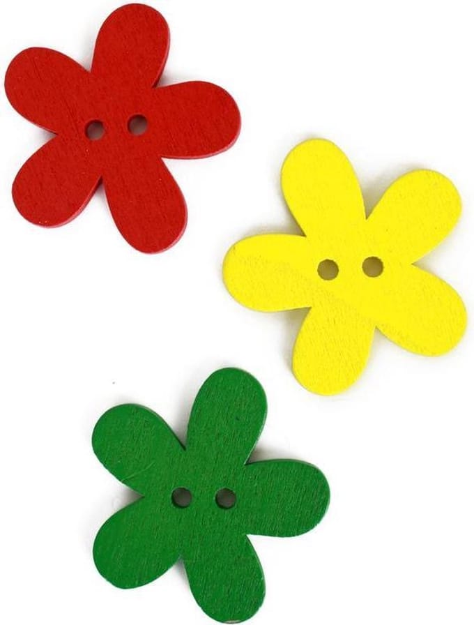 Bloemetjes knoop rd-gl-gr 20mm