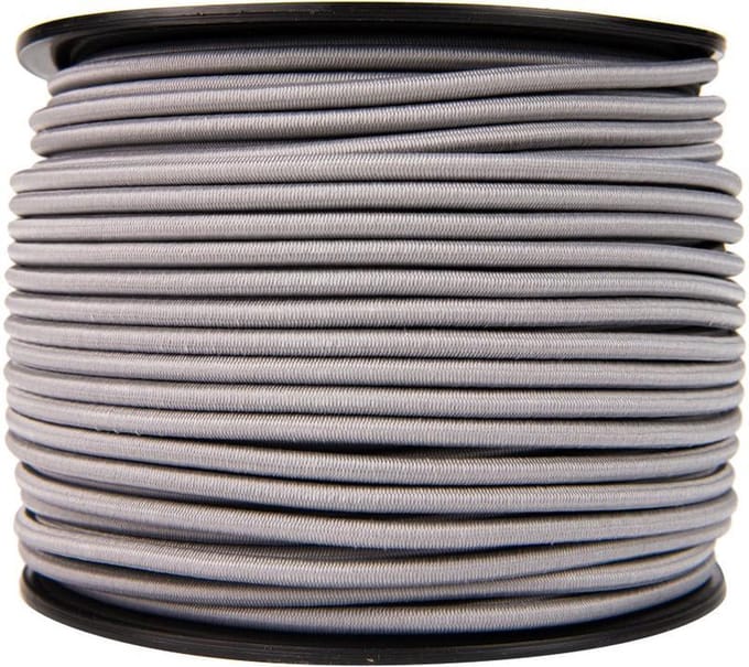Afdekzeilwinkel - Elastisch koord 8mm grijs op rol - 100 meter