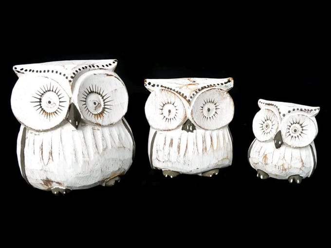 uiltjes set=3 10,6,8xcm antique white