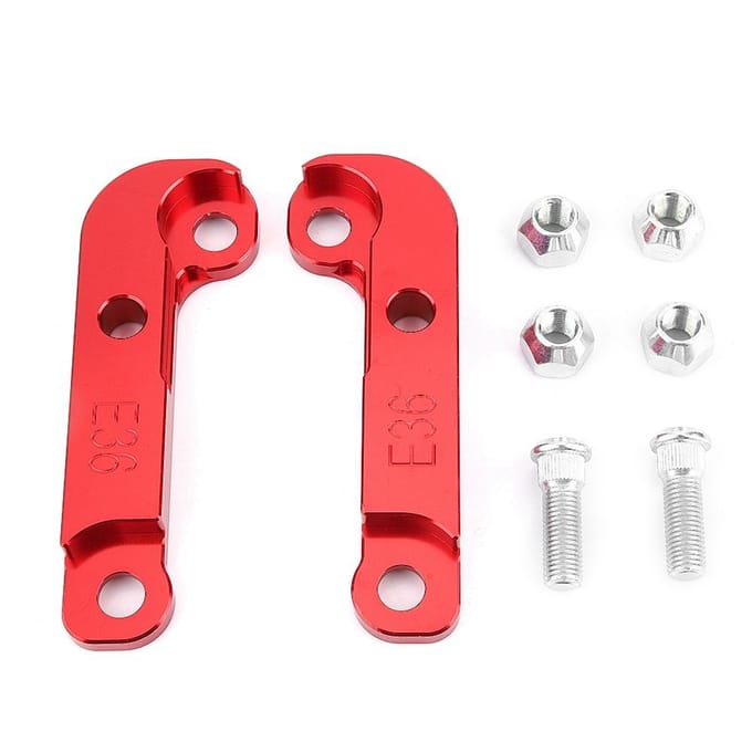 Adaptateur Aluminium Rouge Augmentant l'Angle de Braquage d'Environ 25% Kit de Verrouillage de Drift pour E36 red