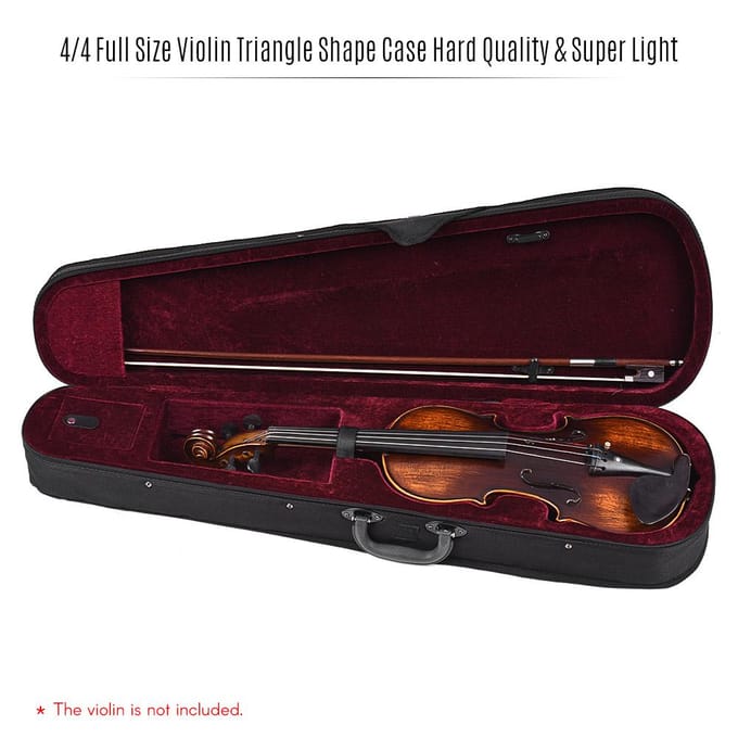 Étui Triangle Professionnel pour Violon 4/4 Taille Complète Boîte Rigide et Super Léger avec Sangles d'Épaule pour Stradivarius bordeaux