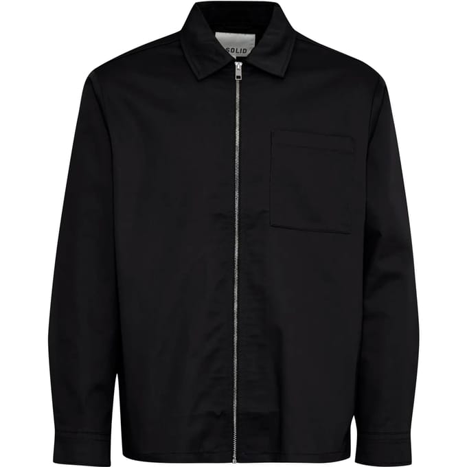 Solid Delon Zipper Overhemd Heren - Maat XL