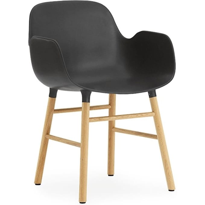 Normann Copenhagen - Form fauteuil met houten frame - zwart - eiken