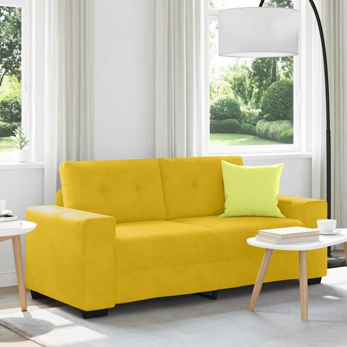 vidaXL - Loveseat - Sofa - Geel - 180x77x82 - cm - Fluweel