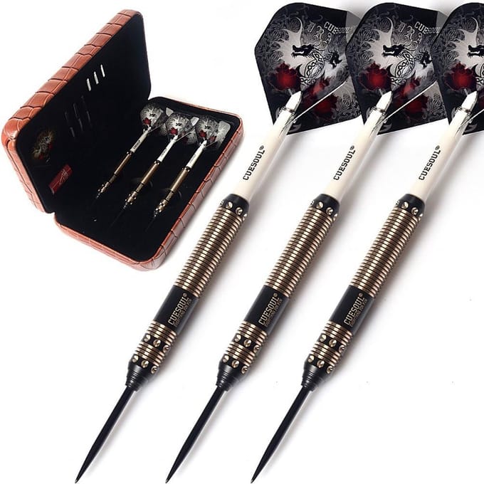 Professionele Dartpijlen Set 25 Gram Stalen Punten Inclusief Luxe Opbergtas