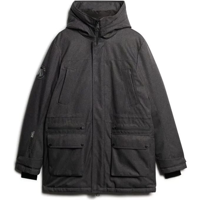 Superdry - Gewatteerde City parka van tweed - Heren - Gewatteerde jassen