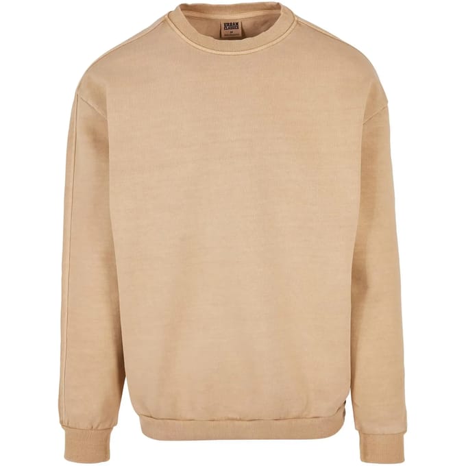 Urban Classics - Heavy Terry Garment Dye Crewneck sweater/trui - S - Beige