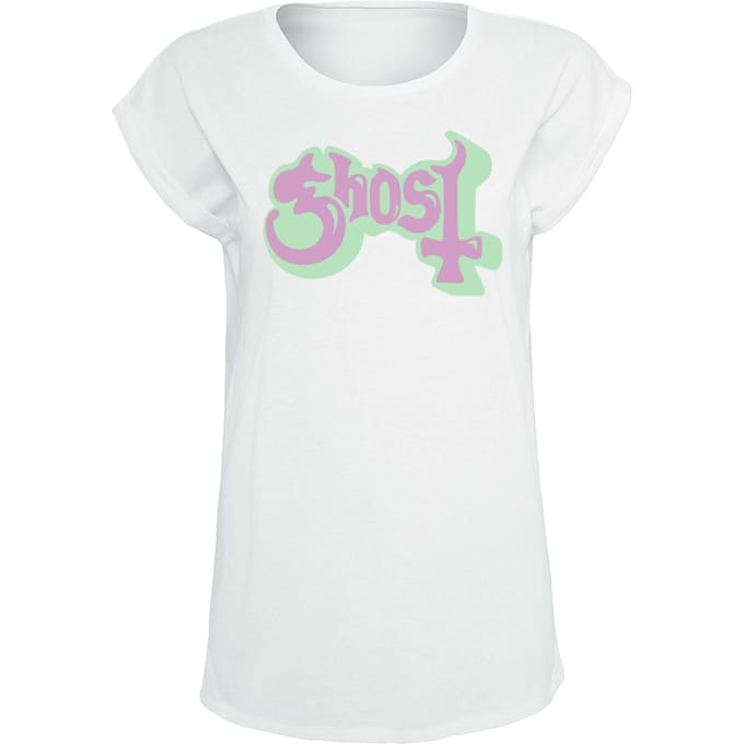 Ghost T-shirt - Bubble Logo - S tot XL - voor Vrouwen - wit