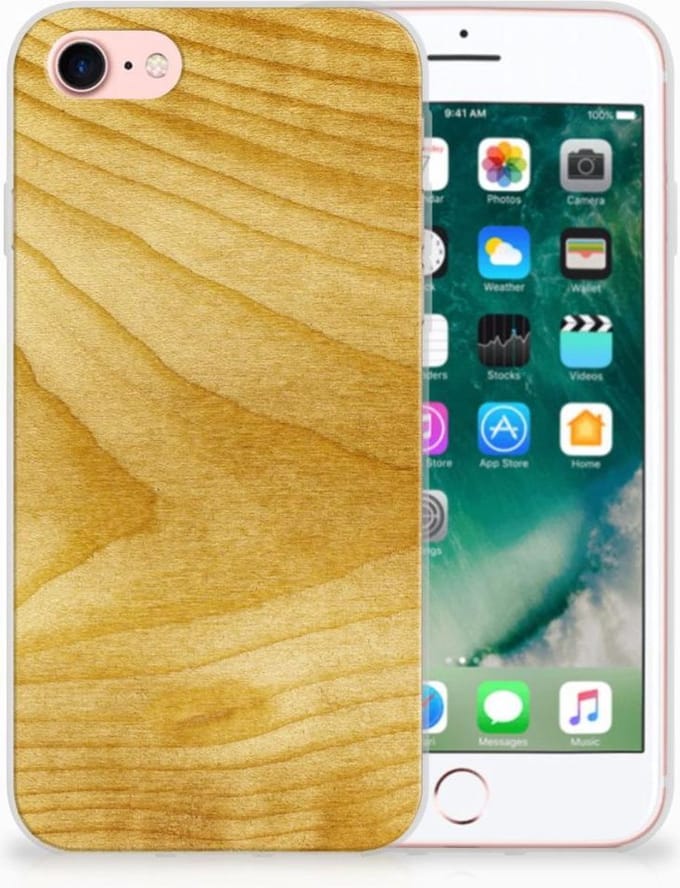 iPhone SE 2022 | SE 2020 | 8 | 7 Bumper Hoesje Licht Hout