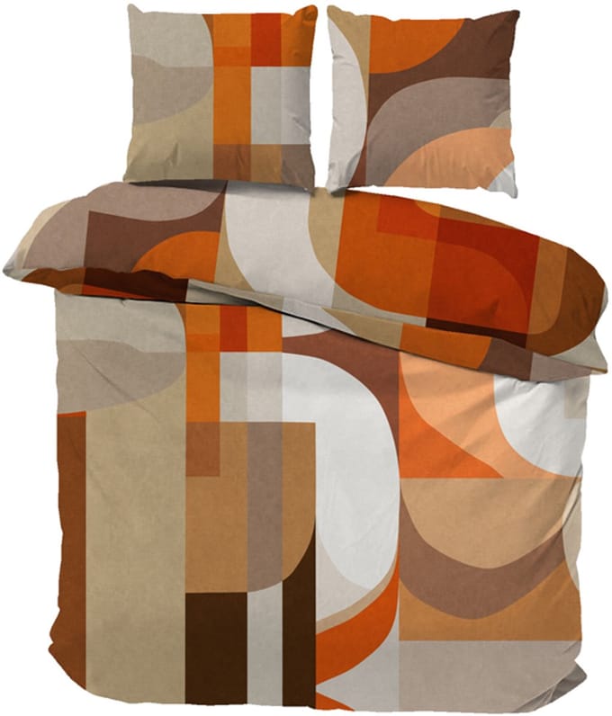 iSleep Dekbedovertrek Xavi - Eenpersoons - 140x200/220 cm - Oranje