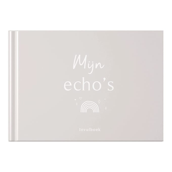 Fyllbooks - Echoboekje - Mijn Echo's Invulboek - Zand - Zwangerschaps Echo Boek
