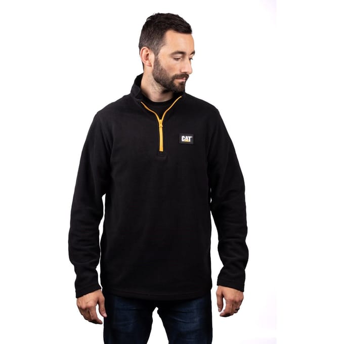 Caterpillar Cat Microfleece Kwart Rits Polyester Heren Zwarte Sweatshirt