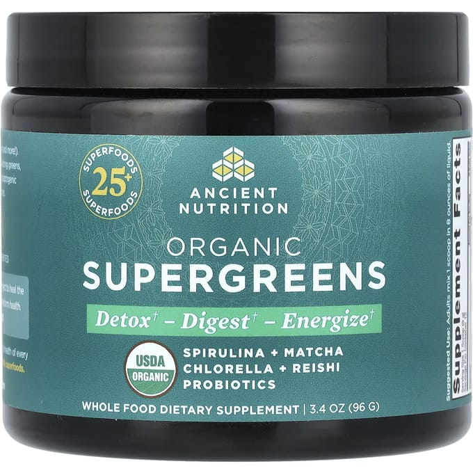 Ancient Nutrition, Biologische Supergroenten, 3,4 oz (96 gram)