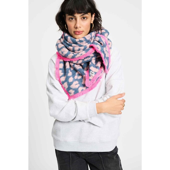 POM Amsterdam Shawl - Leopard Grey Größe: OS | Schals Outlet | Damen | Grau