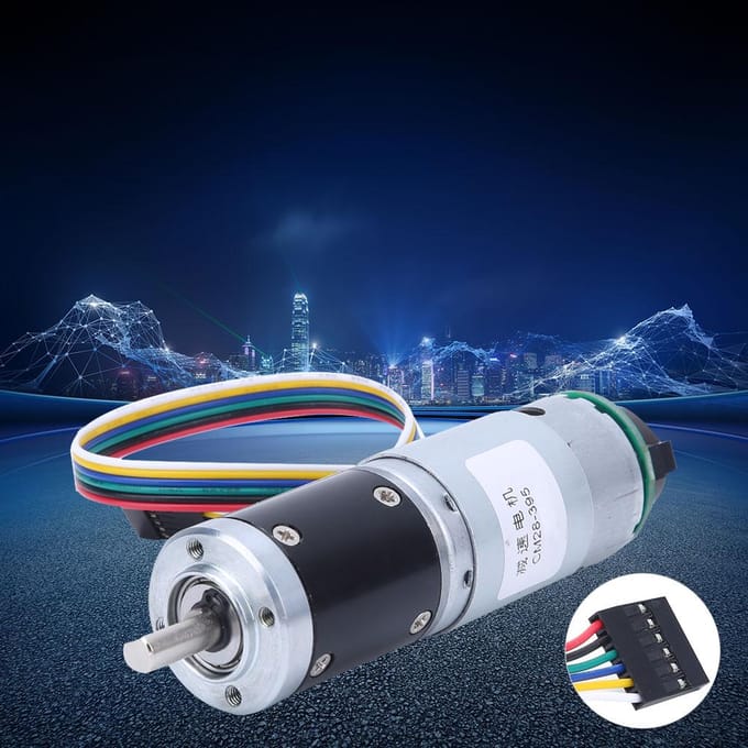 Moteur CC Métal à Engrenages 12V 330 tr/min Moteur à Réduction de Vitesse avec Encodeur