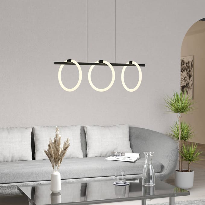EGLO Caranacoa Hanglamp - LED - 78 cm - Zwart|Wit