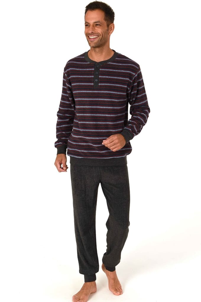 Normann badstof heren pyjama Trend 70259 - Rood - S/48