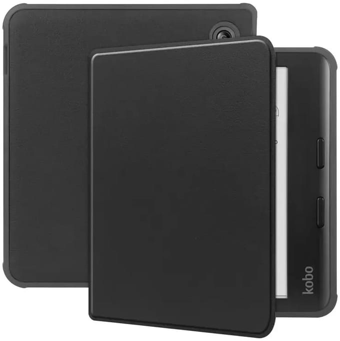 E-Reader Hoes Geschikt voor Kobo Libra Colour | Book Case | Kunstlederen Beschermhoes | Zwart