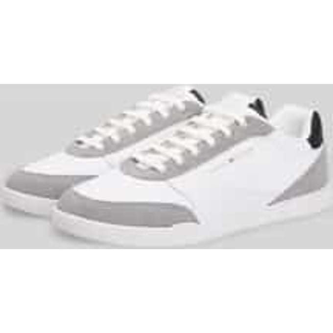 Tommy Hilfiger Mixed Texture Cupsole Trainers Wileather White Größe: 41 | Trainers Outlet | Herren | Weiß